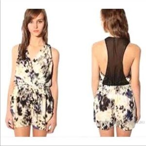 Silence + noise watercolor faux wrap romper